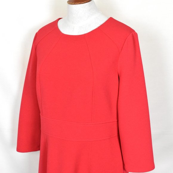 MAGGY LONDON Dress 12 Salmon Color Machine Wash Back Zipper Long Sleeve - Picture 2 of 5